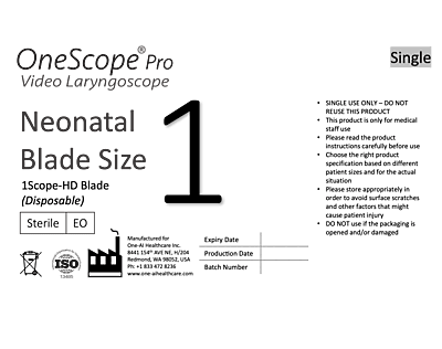 Pro - Neonatal Size 1 Blade - Single
