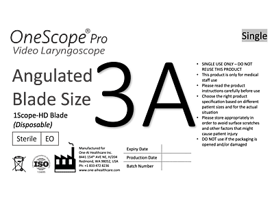 Pro - Angulated Adult Size 3 Blade - Single